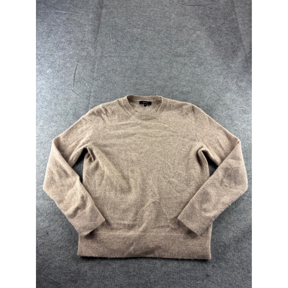 Quince Mongolian Cashmere Crewneck Sweater Heathered Tan Oatmeal S Minimalist